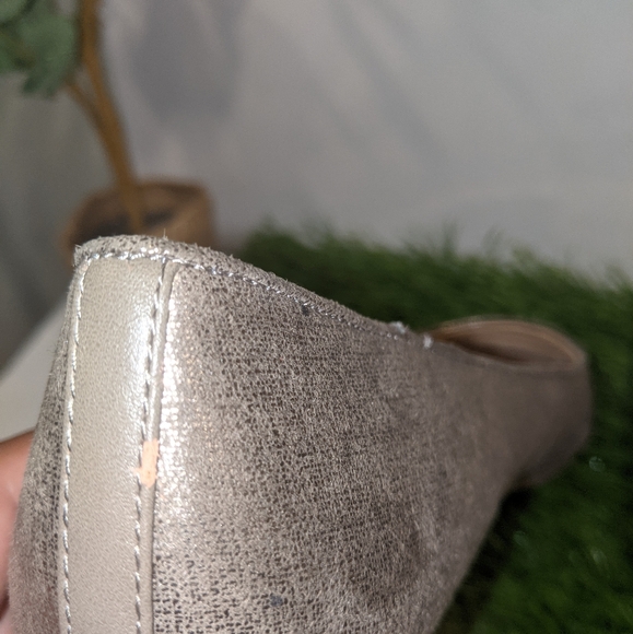 Calvin Klein Shoes Womens 7.5 Pash Ballet Flats Bronze Faux Leather Square Toe - Picture 8 of 8